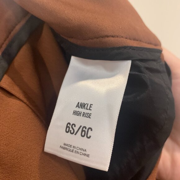 Express High Waisted Rust Tie-Waist Trousers - Picture 5 of 5